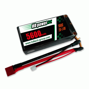 HD 56500mAh 100C 2S 7.6V Kõva kohver Shorty HV LiPO aku