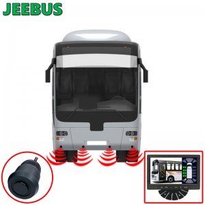 Sõiduki treener Bus Parking Radar Sensor Monitor System HD 1080P tagurpidi kaamera koos 16 Sensoritega Detection Blind Spot Vision Digital Warning Monitoring
