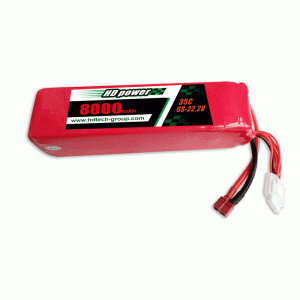HD POWER 8000mAh 6S 35C 22.2V le haghaidh UAV