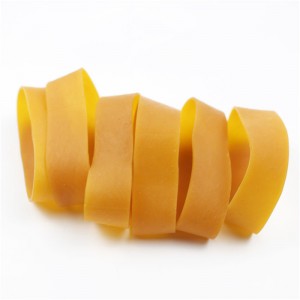 Laiendada laiahaardelist, kõrgeelastset kulumiskindlat kummirihma ning ohutut ja keskkonnasõbralikku kummist rõngast krabide sidumiseks