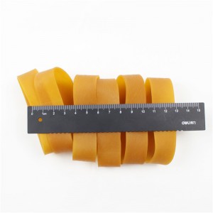 Laiendada laiahaardelist, kõrgeelastset kulumiskindlat kummirihma ning ohutut ja keskkonnasõbralikku kummist rõngast krabide sidumiseks