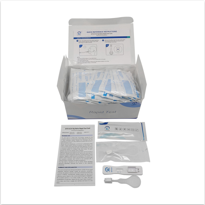 Tástáil Mear V-CHEK ™ 2019-nCoV Ag Saliva (Immunochromatography)