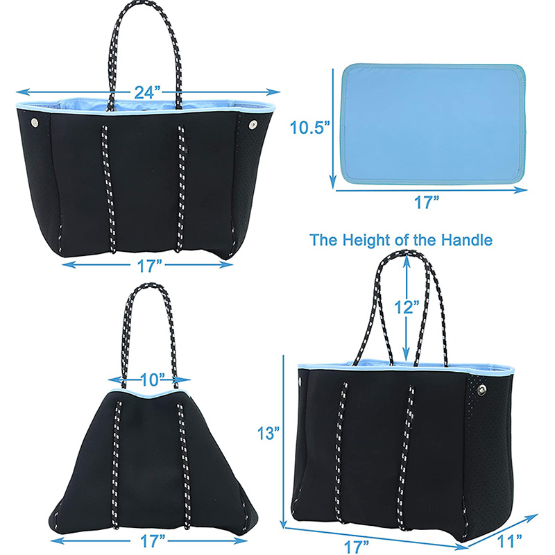 Dearadh Faisin Dearadh Multifunctional Trendy Neoprene Beach Mála Mála Mála Mála Mála Mála Trasfhoirmigh Mála Big Neoprene