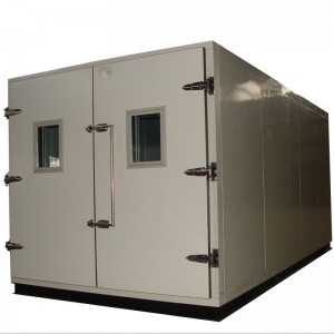 Siúl i seomra tástála teochta tairiseach agus taise