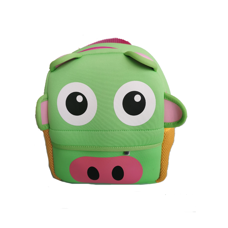 Saor in Aisce Priontáil Cartoon Lightweight Neoprene Fabraicí Málaí Backpacks Mála Scoile Málana bPáistí le Fabraic Neoprene