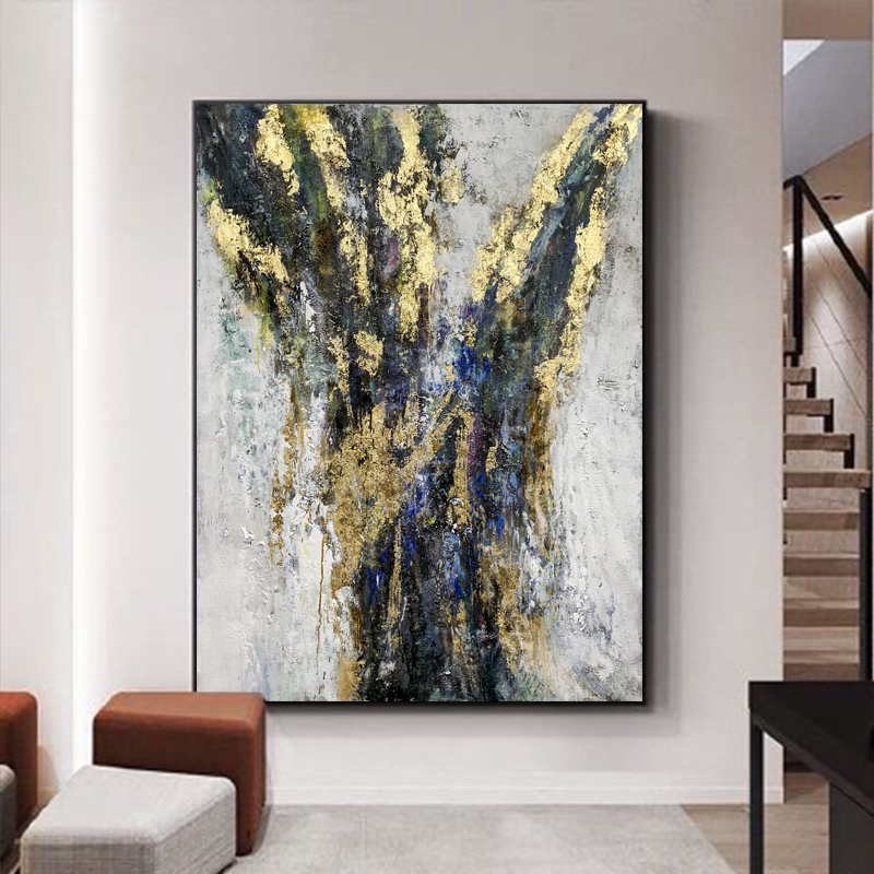 Nua-Aimseartha Appstract Aicrileach Canbhás Péinteáil Cuadros Abstractos ar ealaín bhalla chanbhás le haghaidh decor bhaile