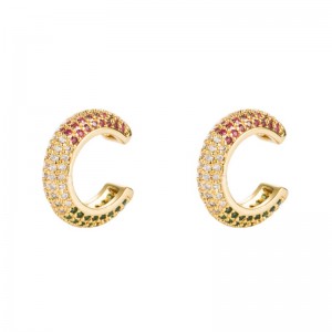 Prás Gold-Plated Gold-Plated le Euroings Eoraip agus Meiriceánach le Cluaise Siolóin Dath Cluaise Hip-Hop Fir agus Mná gan Clipeanna Cluas Pierced