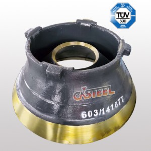 Terex Pegso TC1000, TC1150, TC1300 Cón Crusher Cuasach MANTLE MN2CR2