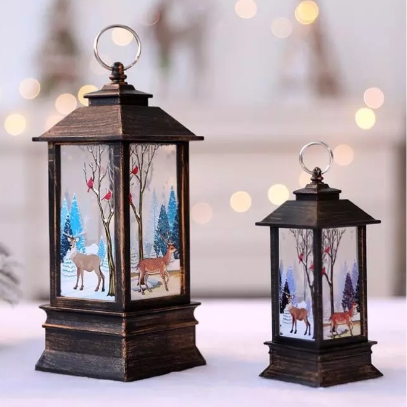 Crochta Lantern-Maisiúil Candle Lantern Lantern Baile saor in aisce Lantern Maisiúil le Soilse Teaghrán Inaistrithe Rómánsúil