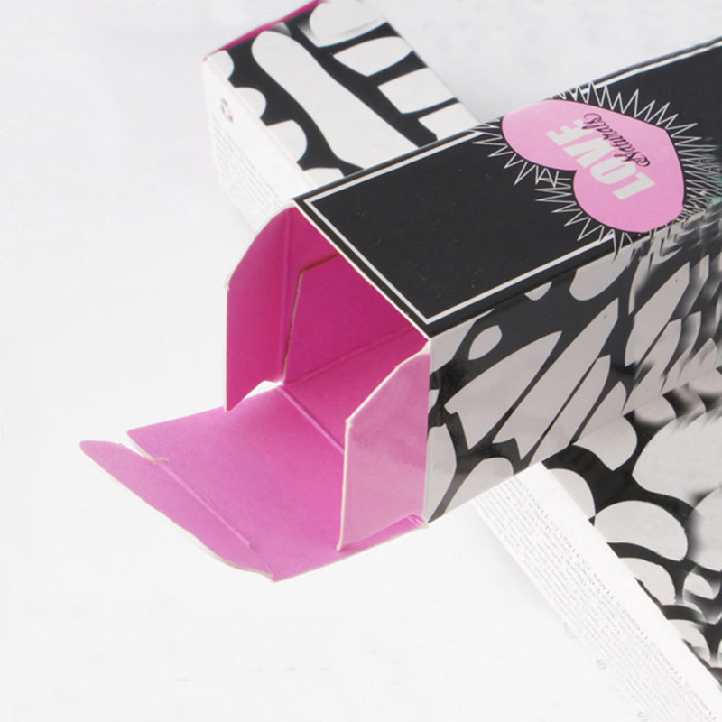 Priontáil Bosca Eyelash Páipéir Dubh agus Pink