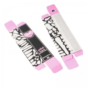 Priontáil Bosca Eyelash Páipéir Dubh agus Pink