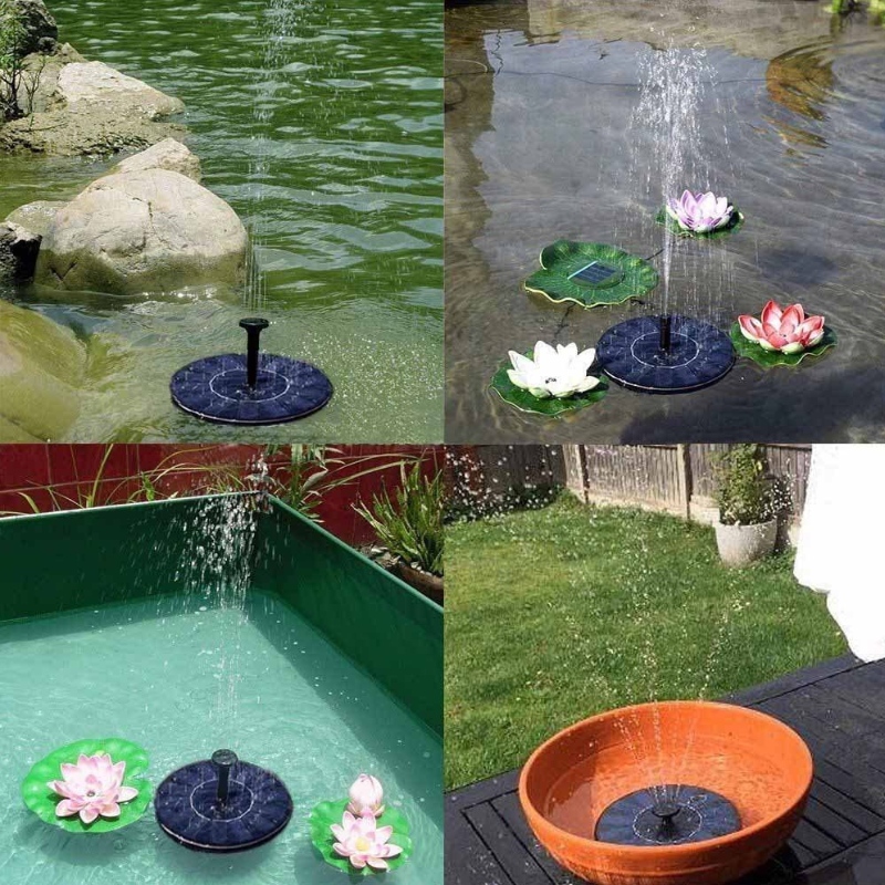 Fountain Fast Fountain Gréine Birdbath Fountain, 1.4W Kit Painéal Gréine Caidéal Uisce Powered Footing Footing Poist Fountain Uisce Gréine