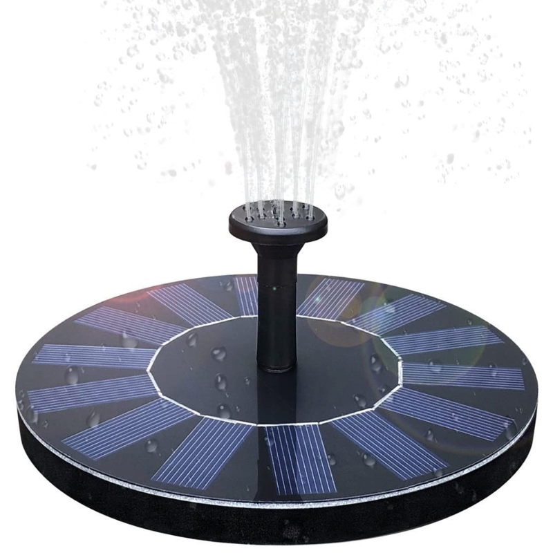 Fountain Fast Fountain Gréine Birdbath Fountain, 1.4W Kit Painéal Gréine Caidéal Uisce Powered Footing Footing Poist Fountain Uisce Gréine