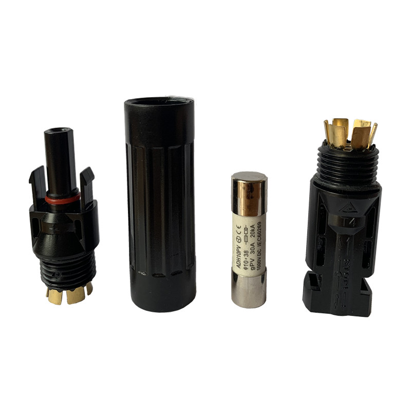 PV Ceanglóir Fuse 10A 15A 20A 30A 30A 1000V DC Fireann go Mná Ceanglóir Phainéil Mná Ceanglóir In-líne Fuse Fuse Cosaint