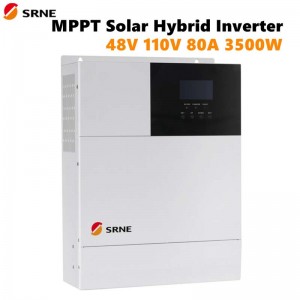 SRNE MPPT MPPT Gréine Muirear Interter 80a Rialaitheoir Max 3500W Pure Sine Tonn Inverter 48V 110V PV VOLT 145V 50HZ 60HZ Off-greille