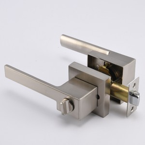 S7809 Luamh doras Príobháideachta Comhaimseartha Cearnóg le haghaidh Seomra Leapanó Seomra Folctha, Knobs Doras Lockless Eogeless Socraithe i Nicil Satin