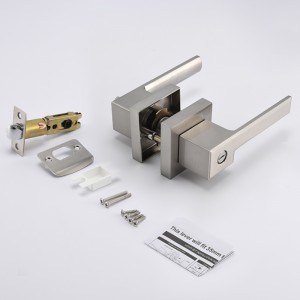 S7809 Luamh doras Príobháideachta Comhaimseartha Cearnóg le haghaidh Seomra Leapanó Seomra Folctha, Knobs Doras Lockless Eogeless Socraithe i Nicil Satin