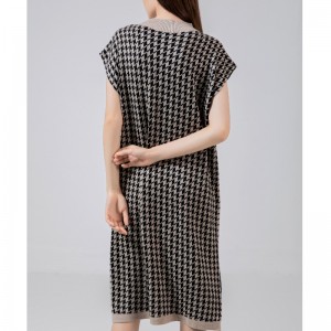 Geansaí Olann Simplí Simplí Fashibeble Murt Cás Éan Cás Leath High Collar Gúna 69065#