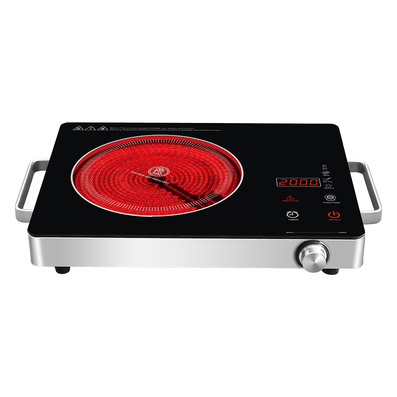 A1Ta Inaistrithe Inaistrithe HOB, 1200W Leictreach Infridhearg Burner amháin le haghaidh Oifig RV Camping Cistine, plátaí te ceirmeacha