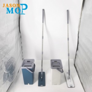 Flat Clean Quick Glan Mop 360 Microfiber Teileascópach Urlár Dulering Uisce Squeeze Buicéad MOP le baile tirim agus fliuch mop