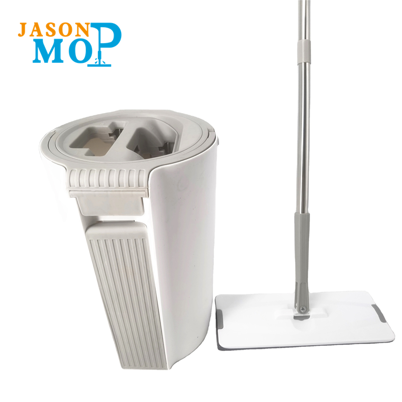 Láimhseáil cuaille cruach dhosmálta láimhseáil draíochta inbhaintenigh uisce mop squeeze mop glantacháin cothrom le buicéad