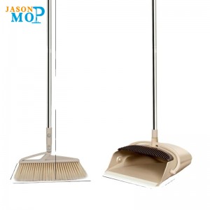 Teaghlaigh phlaisteach Glanadh Teaghlaigh Long Dustpan le broom, broom dustpan agus squeegee