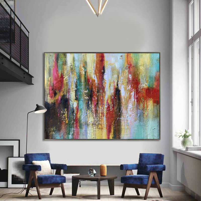 Maisiúchán Óstán Abstract Baile Decor Baile Balla Balla Nua-Aimseartha Canbhás Péinteáil Ola Péinteáil ar Sheomra Maireachtála Canbhás