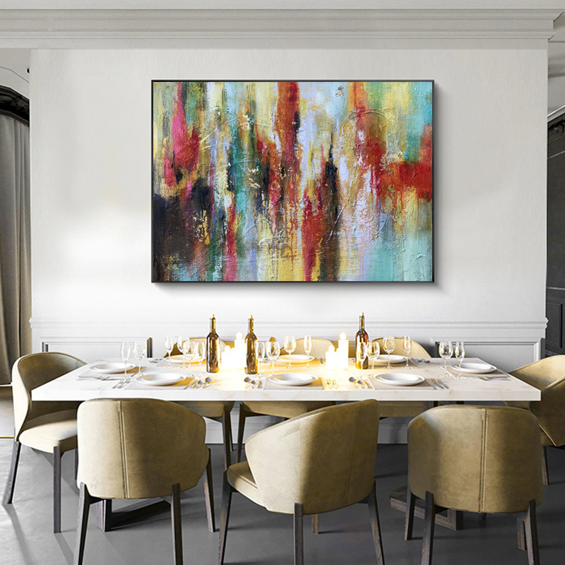 Maisiúchán Óstán Abstract Baile Decor Baile Balla Balla Nua-Aimseartha Canbhás Péinteáil Ola Péinteáil ar Sheomra Maireachtála Canbhás