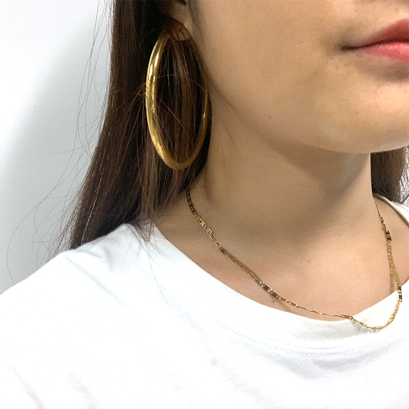 Earrings fonsa óir plátáilte déanta as cruach dhosmálta