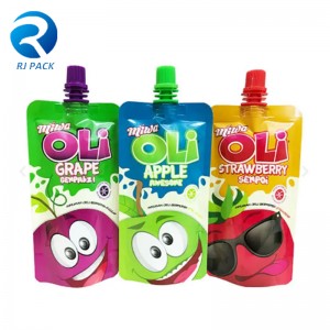 Spout seasamh suas pouch le haghaidh pacáistiú lannaithe sú