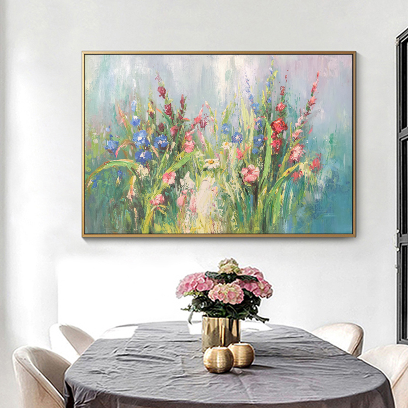 Mórdhíol Mórdhíola Balla Art Flower Maisiú Péinteáil Péinteáil Péinteáil Péinteáil Ola Chanvas Lámhdhéanta