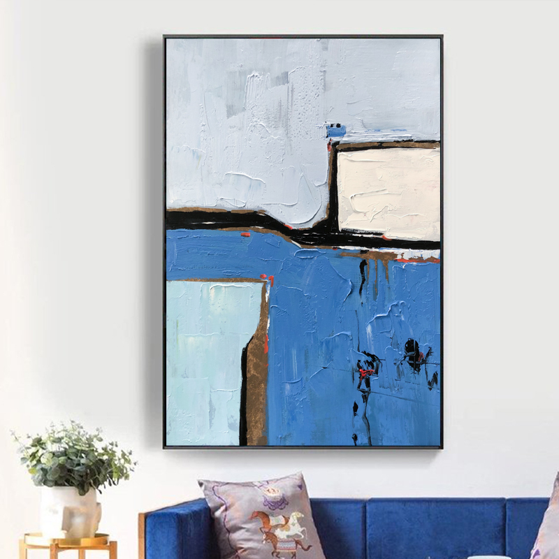 Láimh 100% Péinteáilte Mór Ealaín Comhaimseartha Canbhás Bialann Óstán Ealaín Balla Maisiúla Art Péintéireachtaí Abstract Canbhás