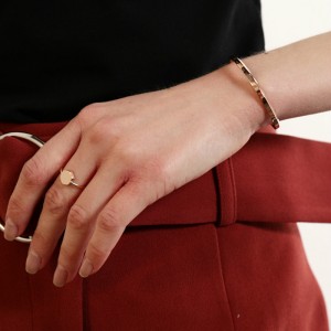 Bracelet litreoireachta oscailte cruach dhosmálta