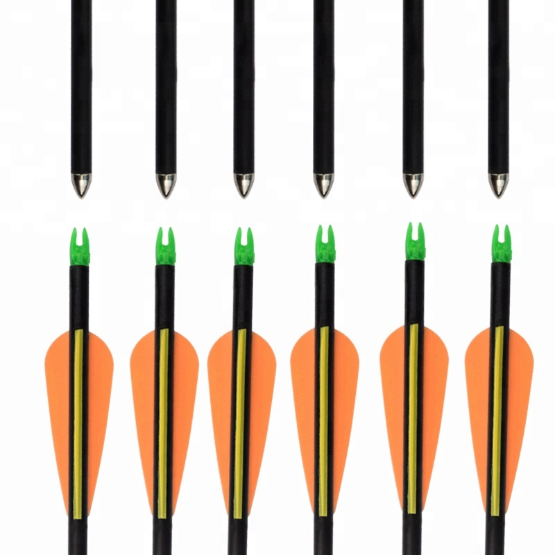 Elong Allamuigh 111414 30inch ID6mm Seafta Fiberglass Seafta Arrow le haghaidh Boghdóireacht Spóirt Allamuigh Lámhach