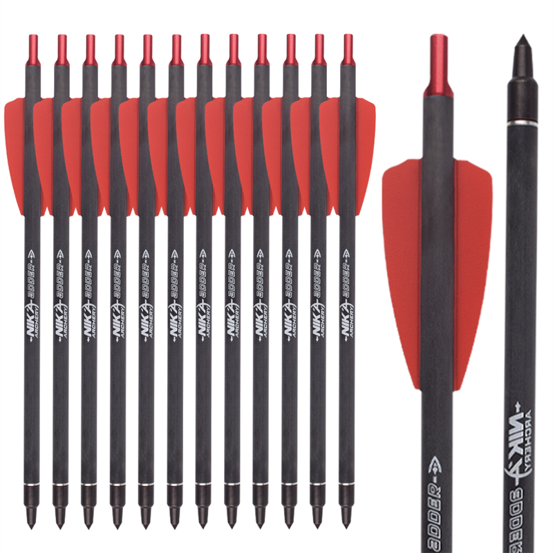 Nika Boghdóireacht 113167-02A 7.5inch ID6.2mm Bolts Crossbow Bolts Snáithín Carbóin Alúmanam Nock Cobra Córas Adder NR9 \\ t