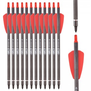 Nika Boghdóireacht 113167-02 ID6.2MM 7.5inch carbóin Snáithín Crossbow Bolts Plaisteacha Plaisteacha Nock Archery Lámhach Córas Cobra Adder/R9