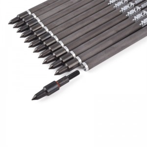 Nika Boghdóireacht 113167-02 ID6.2MM 7.5inch carbóin Snáithín Crossbow Bolts Plaisteacha Plaisteacha Nock Archery Lámhach Córas Cobra Adder/R9