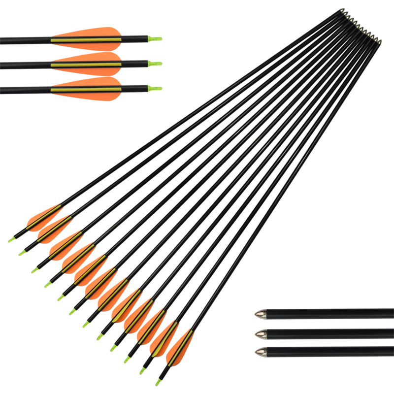 Elong amuigh faoin aer 111412 26inch id6mm id6mm arrow fiberglass saighead tpu veees ar bhoghdóireacht ag baint úsáide as