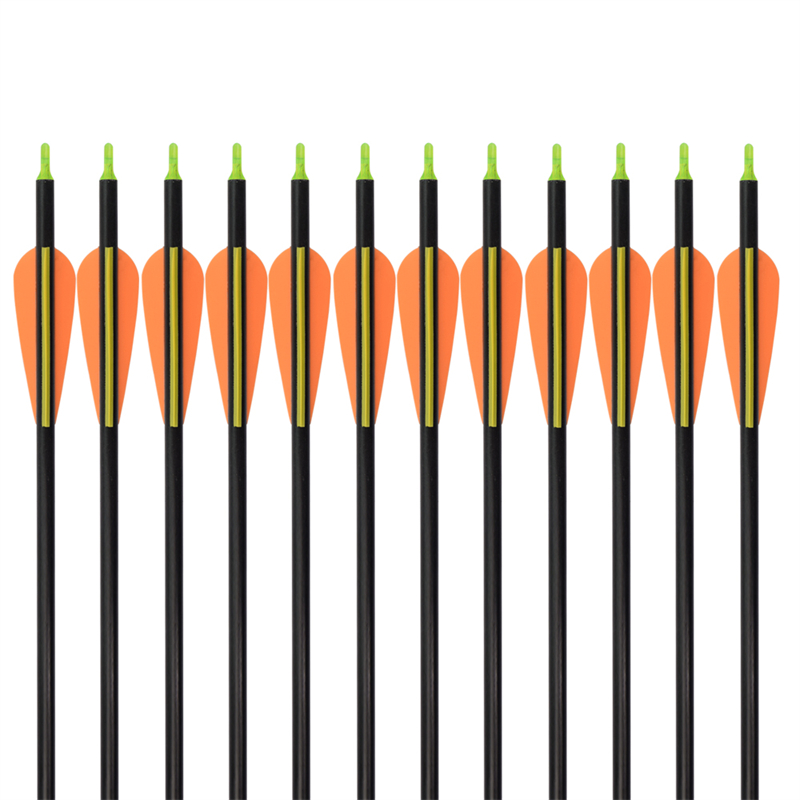 Elong amuigh faoin aer 111412 26inch id6mm id6mm arrow fiberglass saighead tpu veees ar bhoghdóireacht ag baint úsáide as