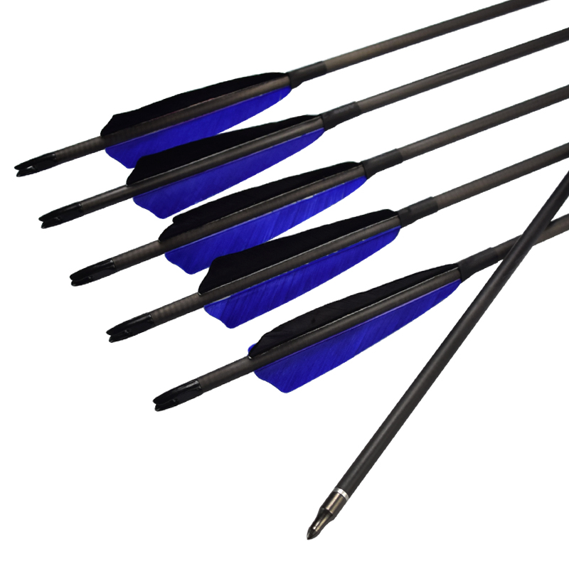 Elong Allamuigh 114454 ID6.2mm SP500 30inch Snáithín Carbóin arrow An Tuirc Cleite Archery Lámhach