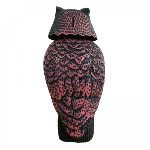 Éan Réalaíoch Scarer Plaisteacha Ulchabhán Scarecrow le Ceann Rothlach agus Fuaim le haghaidh Clós Garden Clós Bird Rialú Lotnaidí Amach Allamuigh