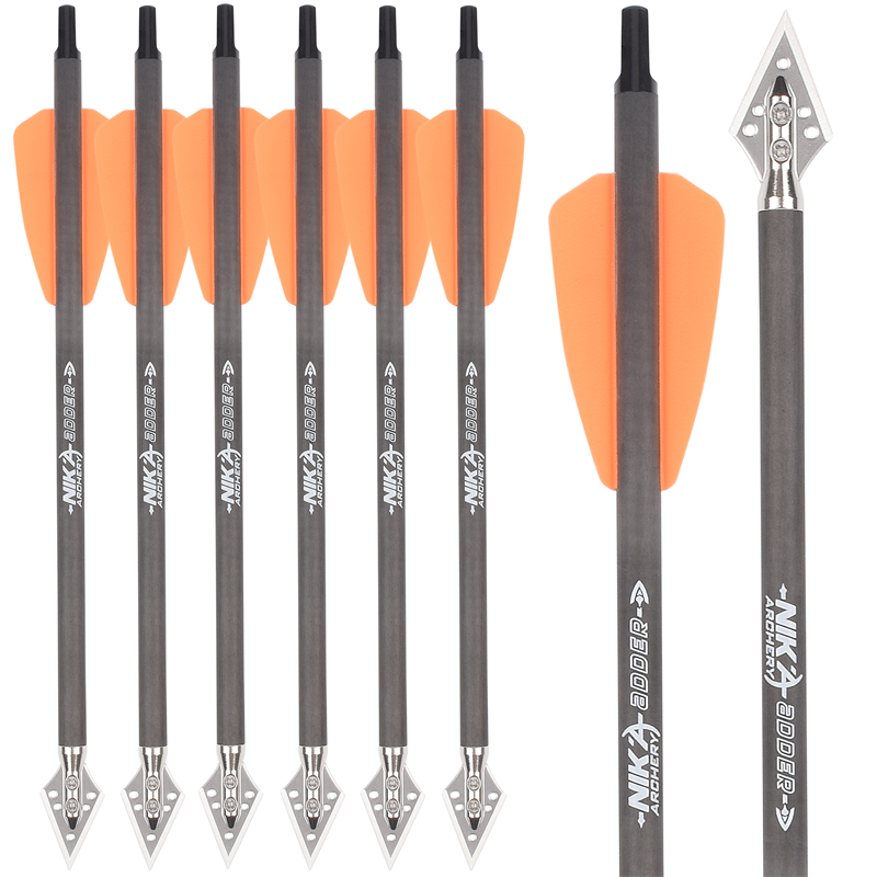 Nika Archery 114521-02 Bolt Carbóin ID6.2mm 7.5inch do Adder Córas COBRA/R9 \\ t