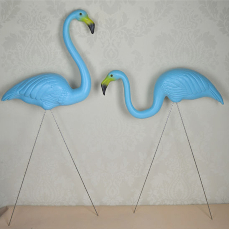 Insamhladh Plaisteacha Blue Flamingo Birds Garraíodóireacht Maisiúcháin Ainmhithe Soláthairtí Allamuigh