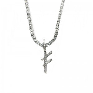 Jewelry ardcháilíochta Ainm saincheaptha litreacha airgidnecklaces charm pendant le slabhra leadóige airgid