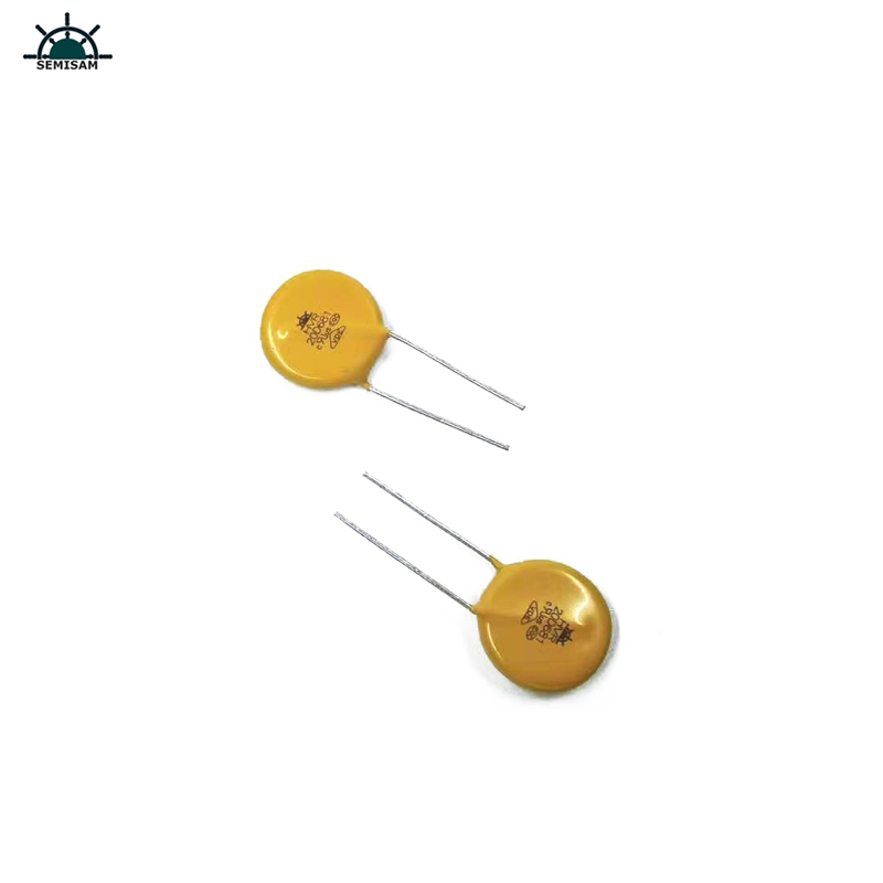 Comhpháirteanna Leictreonaic ODM tSín, Buí Mov 20mm HVR20D681K Varistor Ocsaíd Sinc do threalamh soláthair cumhachta