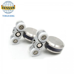 Sleamhnáin Sleamhnáin Sorcóir Roth Gloine Córas Doras Crochta Crua-earraí Feistiú Rothaí Doras Sleamhnáin