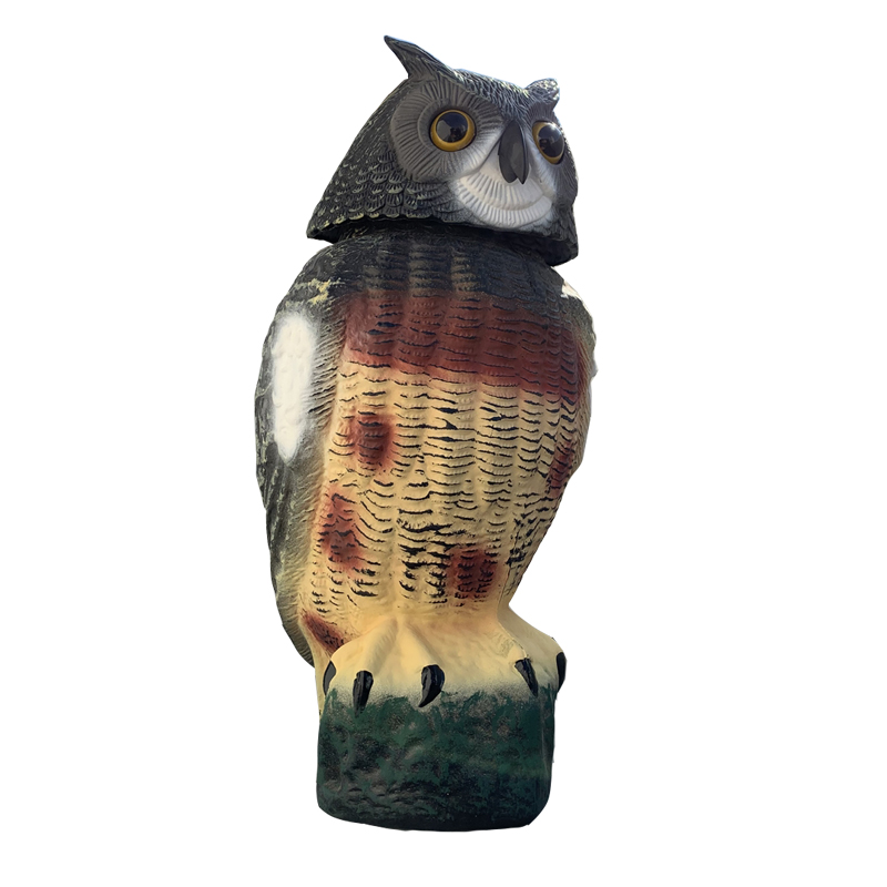 Plaisteach Rothlach Ceann Insamhladh Owl Ornáideach Allamuigh Fiach Outdoor Decoy Lawn Patio Patio maisiúcháin éan maisiúcháin lotnaidí cosantóir gairdín repellent