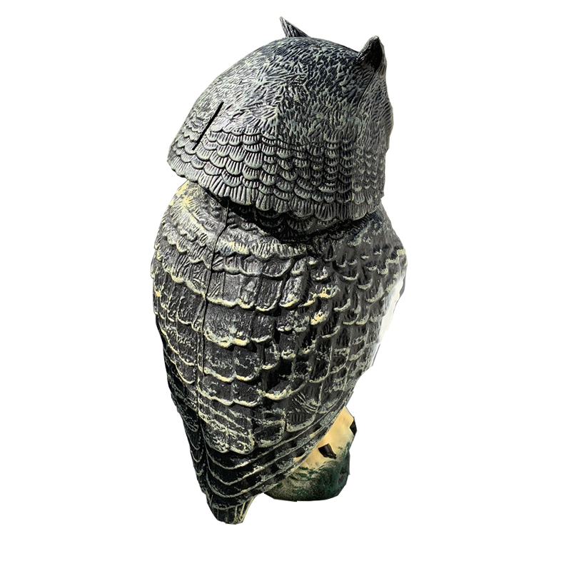 Plaisteach Rothlach Ceann Insamhladh Owl Ornáideach Allamuigh Fiach Outdoor Decoy Lawn Patio Patio maisiúcháin éan maisiúcháin lotnaidí cosantóir gairdín repellent