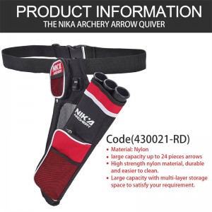 Nika Boghdóireacht 430021 RH Dath Dearg 3 Tube Hip Quiver Fiach Training Trainy Area Ardaigh Sealbhóir Quiver Weat Crios Bow crochadh quiver