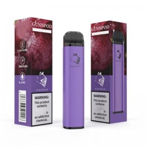 GUNNPOD 2000 PUFF VAPE indiúscartha réamh-líonta 1250Mah Battery e Battery e Deverce 18350 8ml vaporizer trealamh tosaithe vs elf bar 20 flav peann peann puff puff